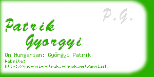 patrik gyorgyi business card